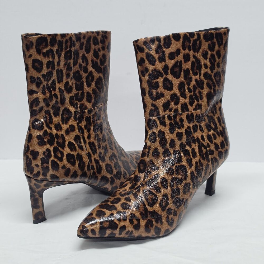 NEW Dolce Vita Gradie Kitten Heel Leopard Boots Women's 7.5 Boho Chic Club Sexy